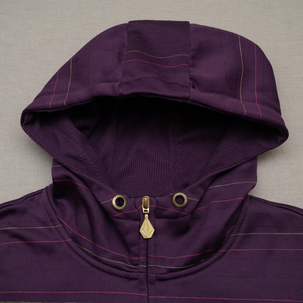 Y2k 2000s Womens Purple‎ Volcom Snowboarding Hoodie Gold Hardware Womens Med - Picture 9 of 10